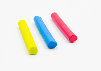 primary color of plasticine sticks on white