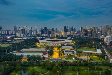 Beautiful Senayan sports complex at evening