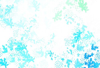 Light Blue, Green vector background with abstract shapes.