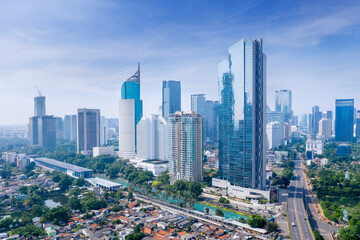 Modern office buildings in Jakarta downtown