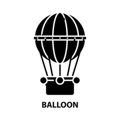 balloon icon, black vector sign with editable strokes, concept illustration