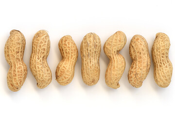 Peanuts isolated on white background.