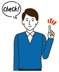 チェックポイント　男性　シンプルイラスト