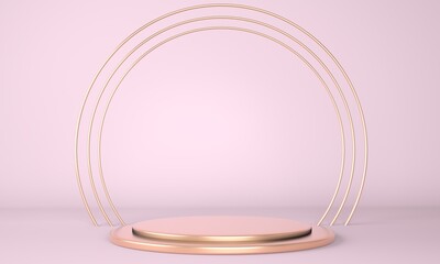 Product podium on pastel background 3d. Abstract minimal geometry concept. Studio stand platform theme. Exhibition and business marketing presentation stage.