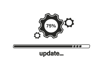 Loading process. Update system Flat icon. Concept of upgrade application progress icon for graphic and web design. Upgrade Update system icon. Status bar icon. App interface design concept