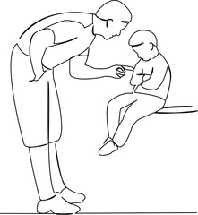 father scolds son