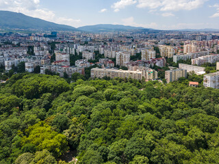 Aerial view of South Park in city of Sofia, Bulgaria