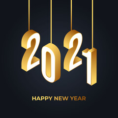 Happy New Year 2021 vector background illustration. Happy New Year 2021 Simple Minimalistic text template. 2021 Happy New Year vector Design celebration poster, banner, greeting card, background