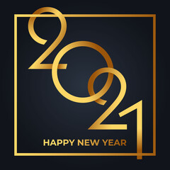 Happy New Year 2021 vector background illustration. Happy New Year 2021 Simple Minimalistic text template. 2021 Happy New Year vector Design celebration poster, banner, greeting card, background