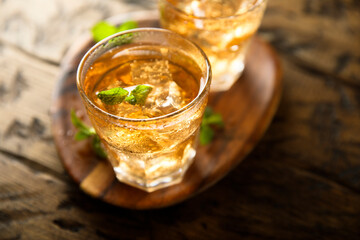 Homemade iced tea or cocktail