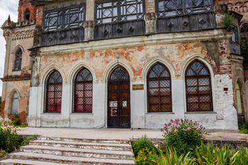 Obraz premium Avchurino, Russia - July 2019: The 19th century Neo-Gothic library in the Avchurino estate near Kaluga. Ferzikovsky district