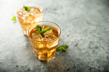 Homemade iced tea or cocktail