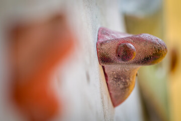 Teenage Boy Training On Climbing Wall