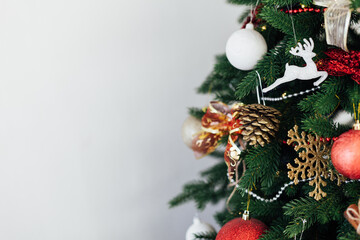 Twigs Christmas Tree decor New Year's background place for inscription