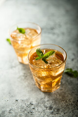 Homemade iced tea or cocktail