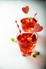 Homemade berry lemonade or cocktail