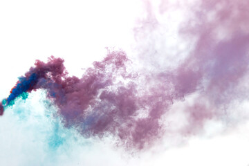 colored smoke on white background