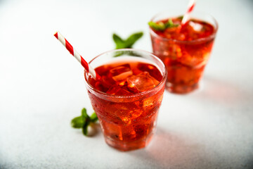 Homemade berry lemonade or cocktail