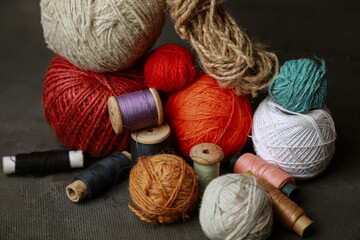 balls of thread for needlework