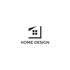 ILLUSTRATION HOME, MODERN INDUSTRIAL HOUSE FLAT COLOR SIMPLE LOGO VECTOR INSPIRATION 