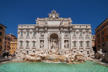 Fototapeta na wymiar Trevi Fountain in City of Rome