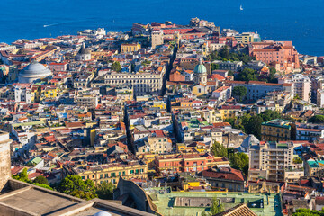 Obraz premium Naples City Aerial View Cityscape In Italy