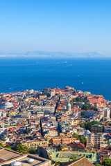 Naklejka na ściany i meble Naples City In Italy Aerial View