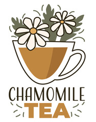 Chamomile tea, cup of hot beverage with flavor
