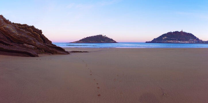 Bay and La Concha beach in the city of Donostia, Euskadi