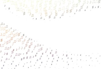 Light Green, Red vector template with musical symbols.