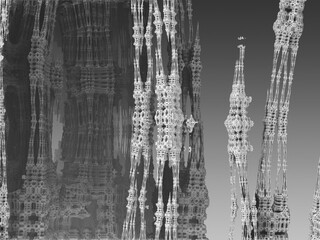 Fototapeta na wymiar 3D fractals illustration, new math, 3D rendering