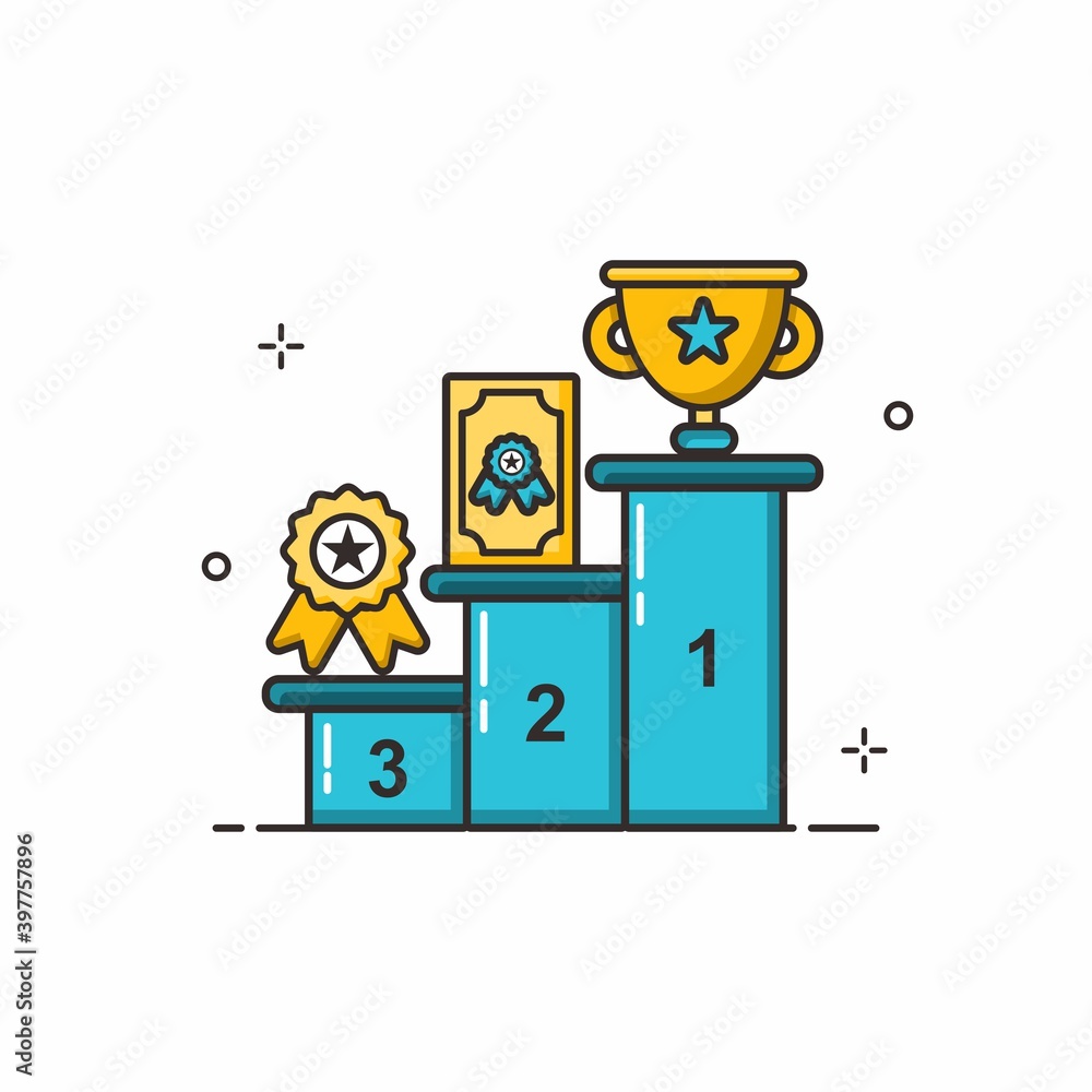 Aufkleber reward for the winner simple illustration. easy to edit with vector file. can use for all your creat