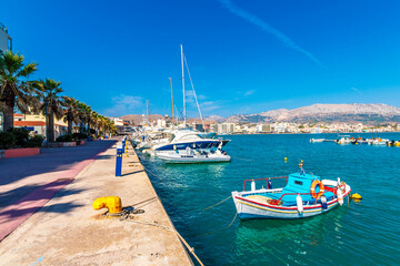 Fototapeta na wymiar Chios Harbour view in Chios Island of Greece.