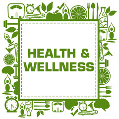Health And Wellness Health Symbols Green Surrounded Square 