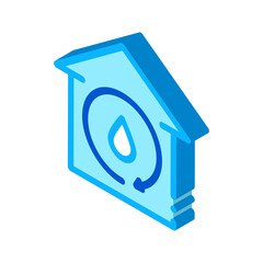 house water icon vector. isometric house water sign. color isolated symbol illustration
