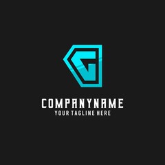 Obraz premium Esport text alphabet logo. Initial letter G