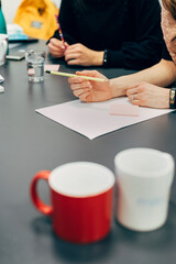 people working together during meeting in the office