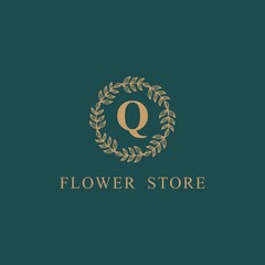Creative monogram letter Q frame luxury logo design
