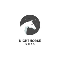 Obraz premium Creative night horse logo design