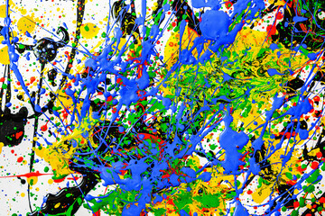 Abstract expression colorful splash background. bright Watercolor background illustration. dripping technique.