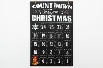 advent calendar showing Christmas countdown top view