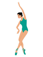 Lady dancer in turquoise leotard