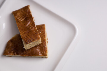 Armenian traditional sweet homemade armenian gata cake on a plate, Armenian gata