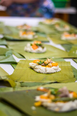 Making Tamales a Latin American dish.