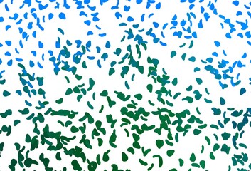 Light Blue, Green vector pattern with chaotic shapes.