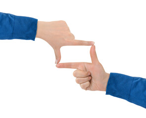 Frame made of hands
