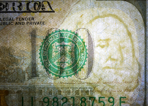 Franklin watermark on $100 bill