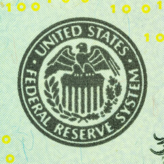 Seal of the Federal Reserve System on $100 bill