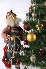 Obraz premium Christmas Ornaments for Decoration, Santa Claus and Christmas Tree