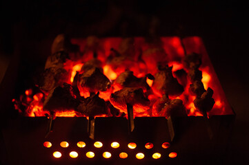 burning fire in a fireplace